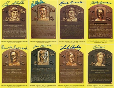 Lot of (60) Signed Baseball Hall of Fame Postcards 